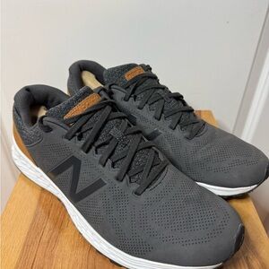 New Balance Men's Charcoal and White Sneakers